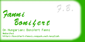 fanni bonifert business card